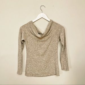 ACEMI cream beige off the shoulder 3/4 sweater top
